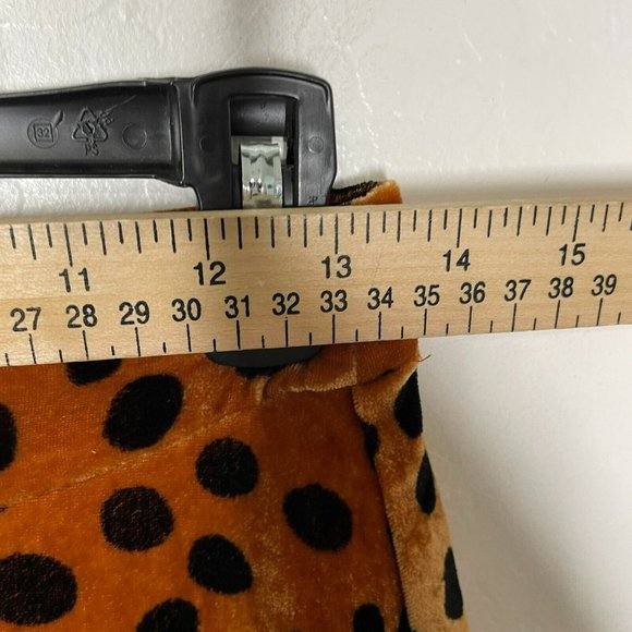 Madewell Orange Rust Leopard Dot Velvet Circle Mini Skirt - Picture 8 of 9